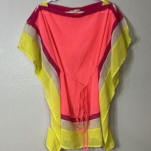 Gianni Bini Swimsuit Cover Sheer Top With Tassels Size Small